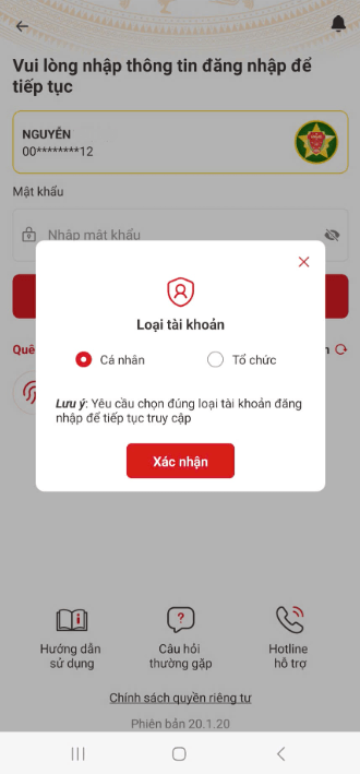 Hướng dẫn xác thực tờ khai đăng ký, thay đổi thông tin sử dụng Hóa đơn điện tử trên Etax Mobile 2 ETax B1.1