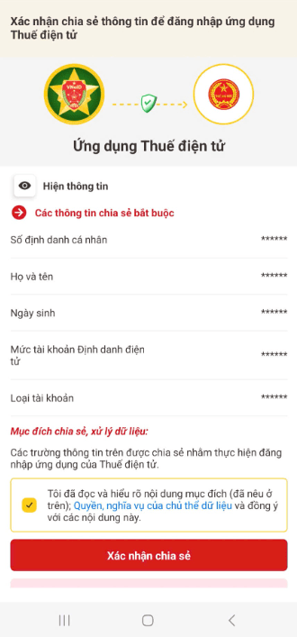 Hướng dẫn xác thực tờ khai đăng ký, thay đổi thông tin sử dụng Hóa đơn điện tử trên Etax Mobile 3 ETax B1.2