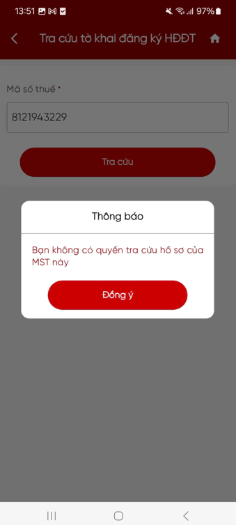 Hướng dẫn xác thực tờ khai đăng ký, thay đổi thông tin sử dụng Hóa đơn điện tử trên Etax Mobile 29 ETax B3.4 2