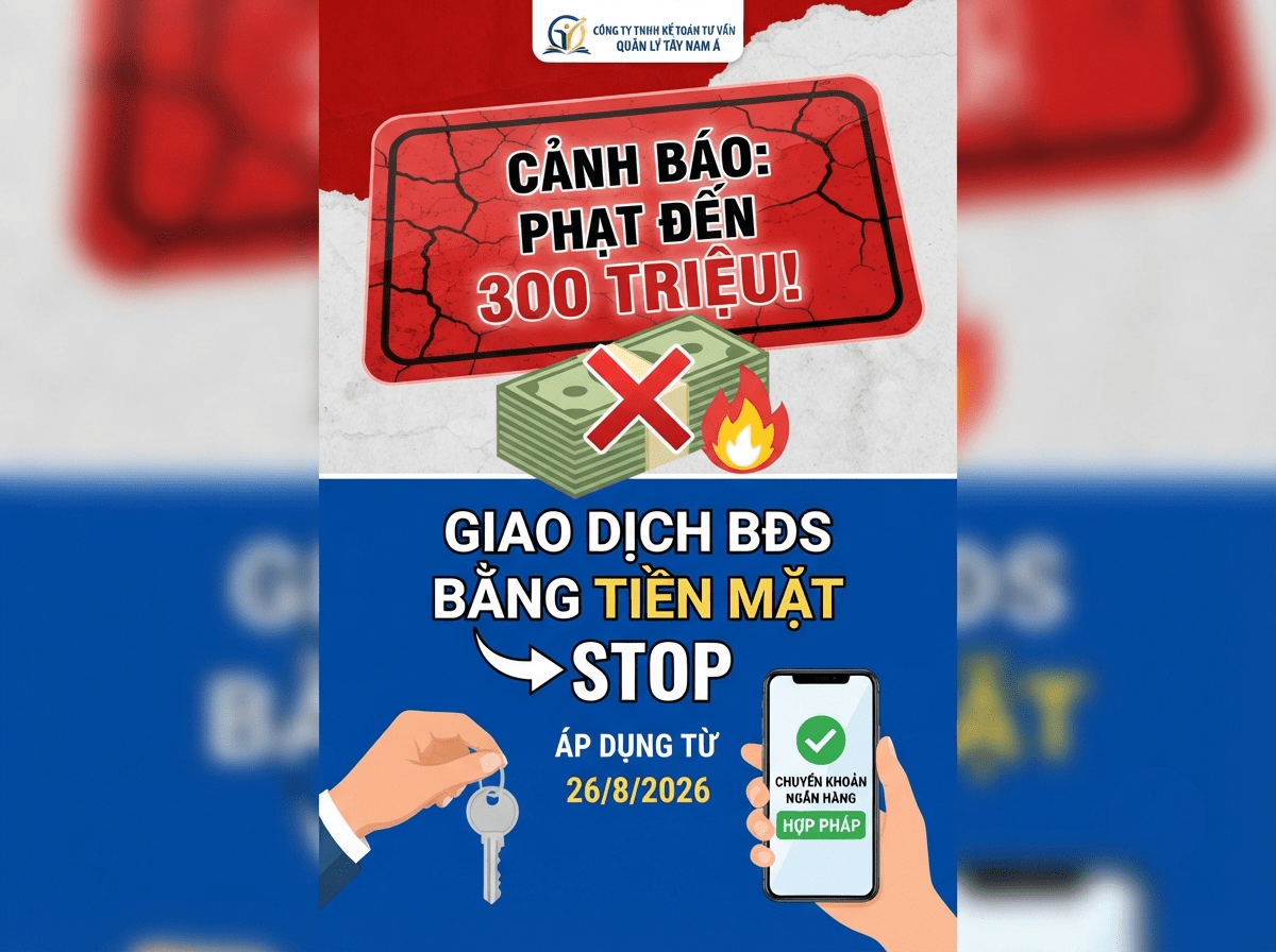 Nhận Tiền Mặt Mua Bán BĐS, Doanh Nghiệp Có Thể Bị Phạt Đến 300 Triệu Đồng!
